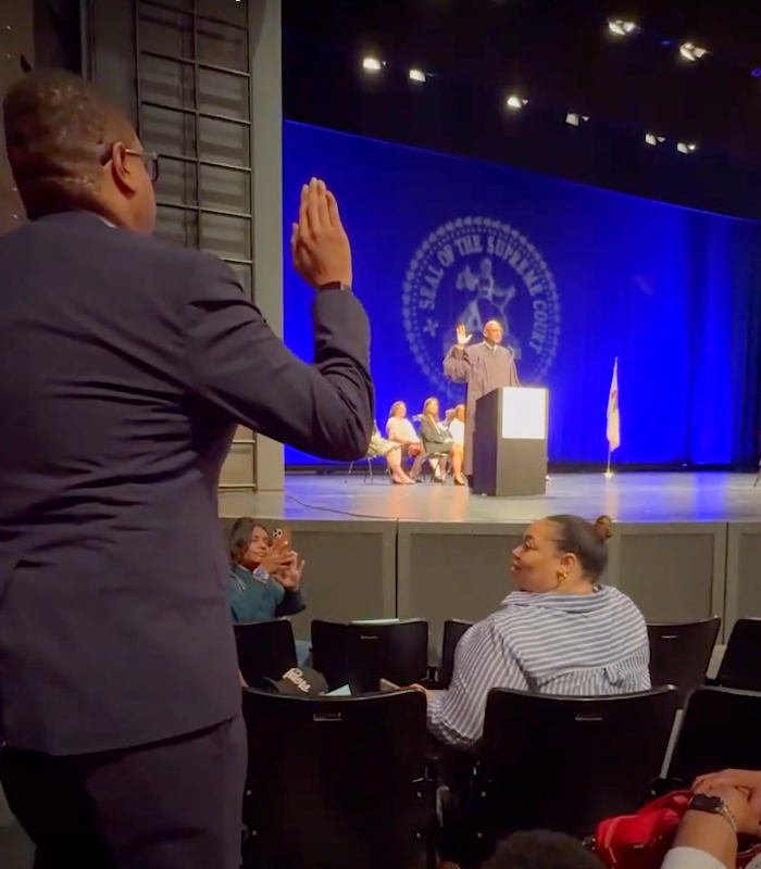 Dave taking oath