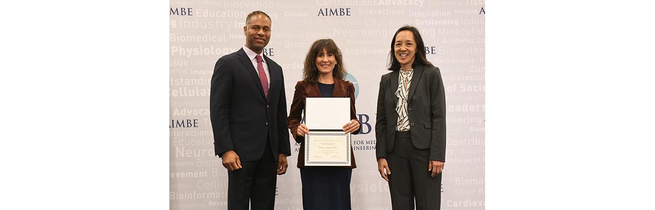 Dr. Brenna Argall (center) inducted to AIMBE College of Fellows 